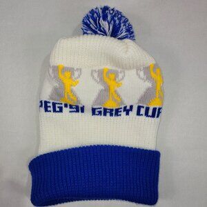 Winnipeg 1991 Grey Cup CFL Football Toque Vintage Winter Hat Pom-Pom Ski Hat